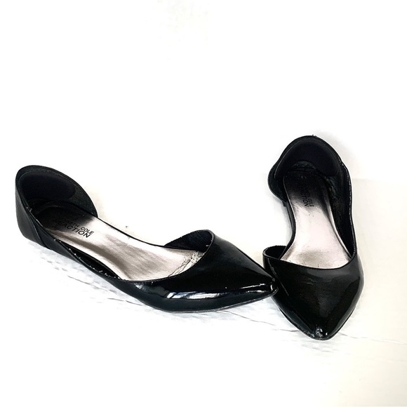 3x$15 KENNETH COLE REACTION Love Pose 2 Black Flat Shoes Size 9 - Picture 1 of 15
